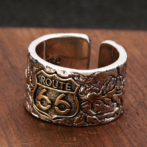 Men's Sterling Silver Route 66 Ring