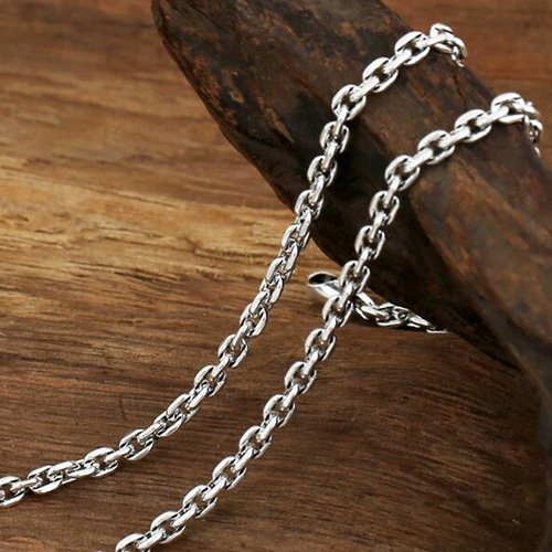 Men's Sterling Silver Rudder Anchor Necklace