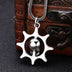 Men's Sterling Silver Rudder Skull Necklace