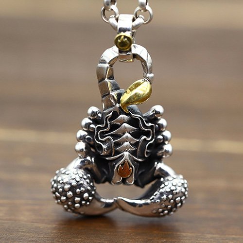 Men's Sterling Silver Scorpion Pendant Necklace