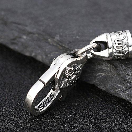 Men's Sterling Silver Six True Words Mantra Braided Bracelet