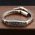 Men's Sterling Silver Six True Words Mantra Braided Bracelet