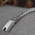 Men's Sterling Silver Six True Words Mantra Braided Bracelet