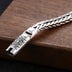 Men's Sterling Silver Six True Words Mantra Braided Bracelet
