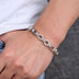 Men's Sterling Silver Six True Words Mantra Oval Link Chain Bracelet