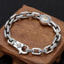 Men's Sterling Silver Six True Words Mantra Rectangle Link Chain Bracelet