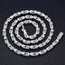 5 mm Men's Sterling Silver Six True Words Mantra Square Byzantine Chain 20”-26”