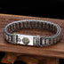 Men's Sterling Silver Six True Words Mantra Wheels Bracelet