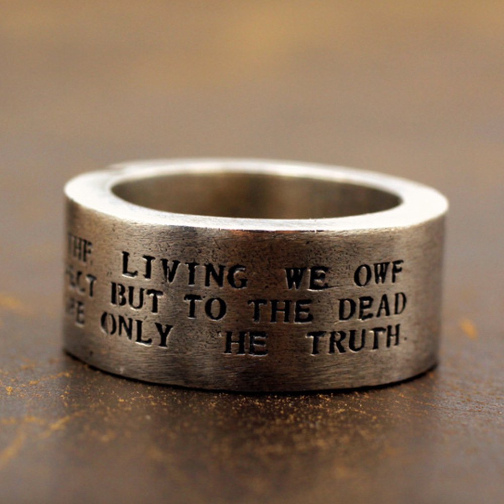 Men's Sterling Silver Skull Band Ring