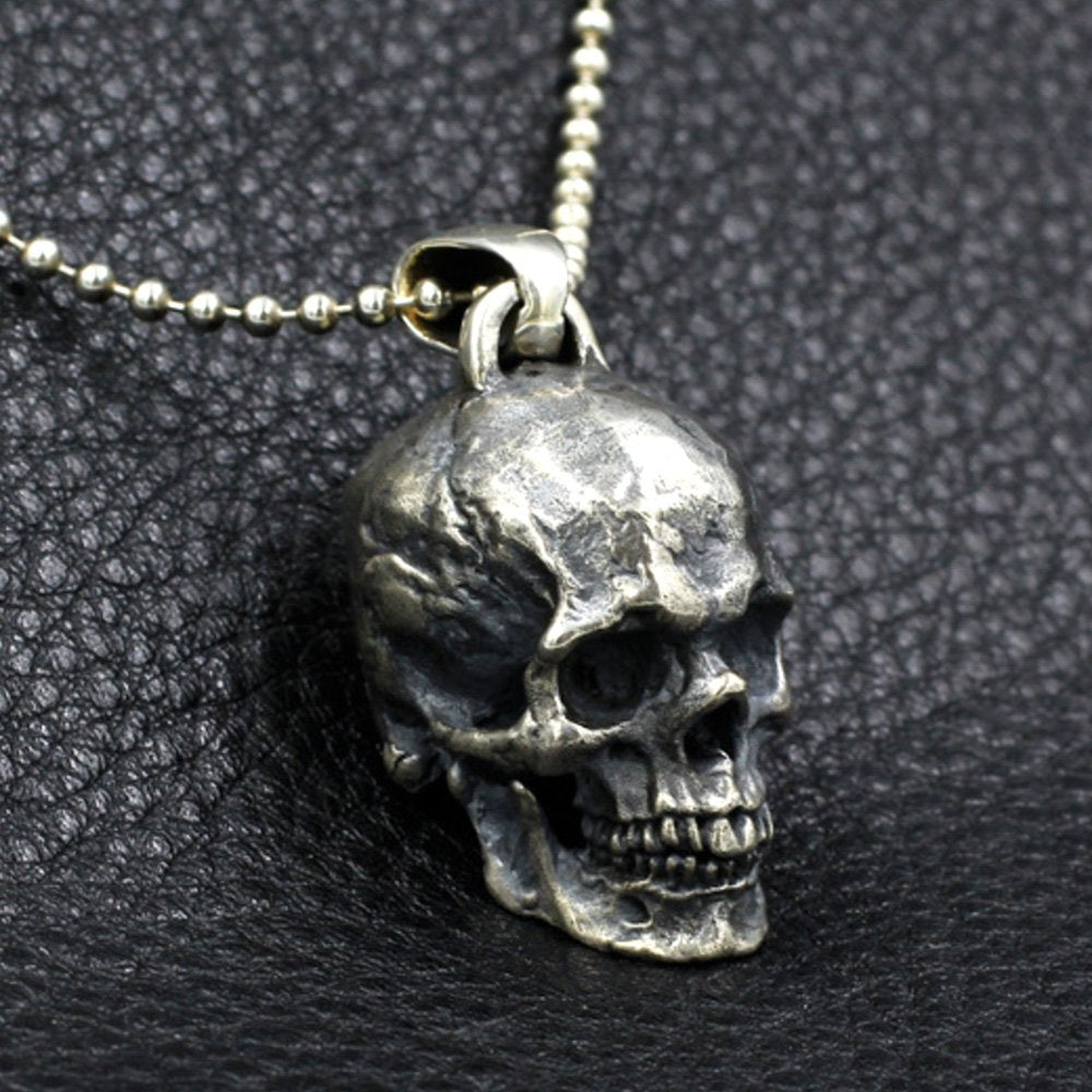 Men's Sterling Silver Skull Pendant Necklace