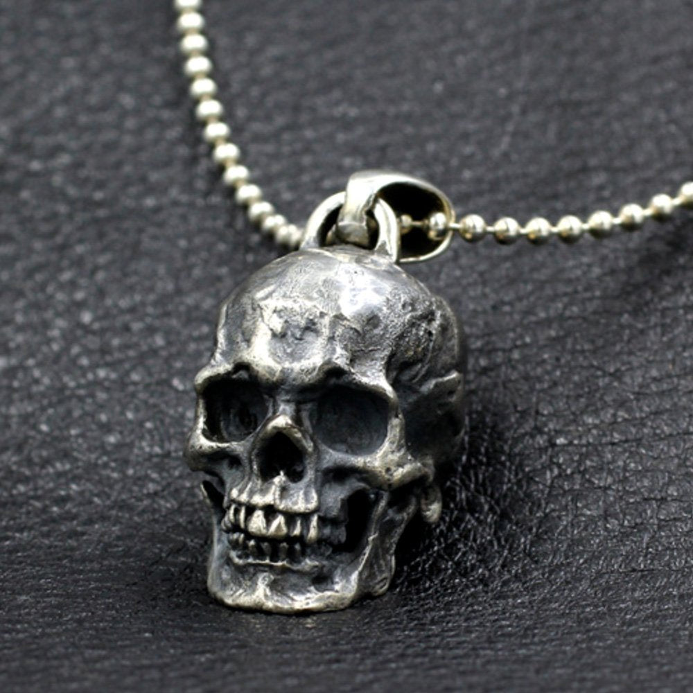 Men's Sterling Silver Skull Pendant Necklace