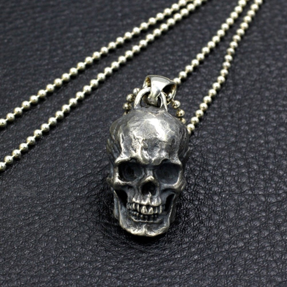 Men's Sterling Silver Skull Pendant Necklace