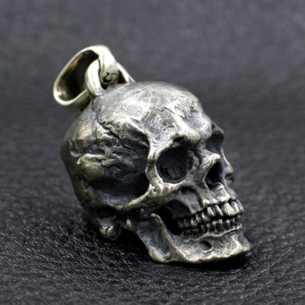 Men's Sterling Silver Skull Pendant Necklace