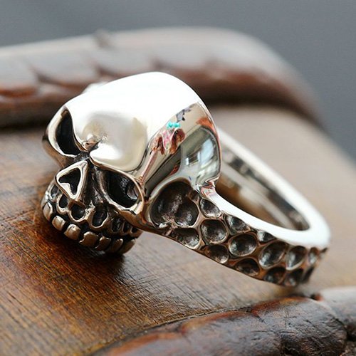 Men's Sterling Silver Skull Ring