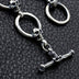 Men's Sterling Silver Skull and Ring Link Bracelet