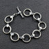 Men's Sterling Silver Skull and Ring Link Bracelet