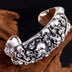Men's Sterling Silver Skulls And Cross Cuff Bracelet