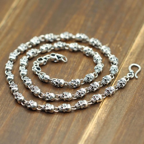 Men's Sterling Silver Skulls Chain 20”-22”