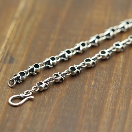 Men's Sterling Silver Skulls Chain 20”-22”