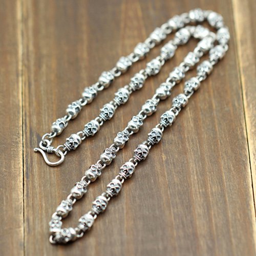 Men's Sterling Silver Skulls Chain 20”-22”