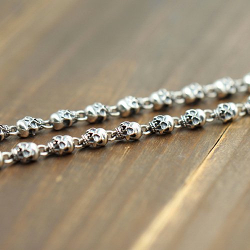 Men's Sterling Silver Skulls Chain 20”-22”