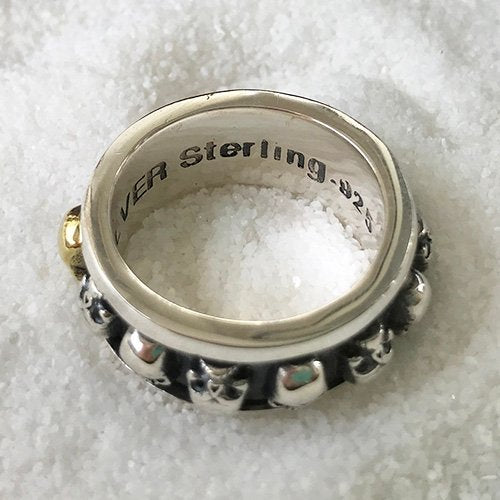 Men's Sterling Silver Skulls Spinner Ring