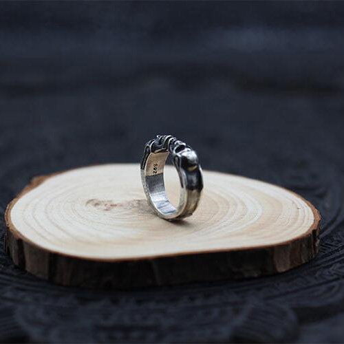 Men's Sterling Silver Skulls Wrap Ring