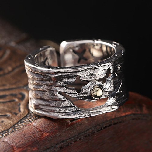 Men's Sterling Silver Smiling Clown Ring