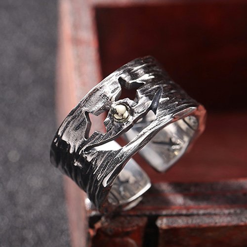 Men's Sterling Silver Smiling Clown Ring