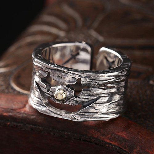 Men's Sterling Silver Smiling Clown Ring