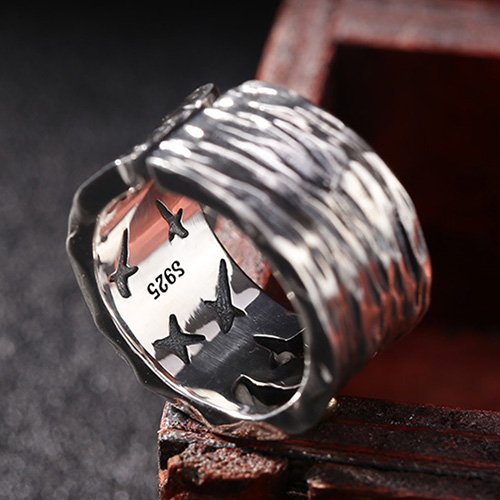 Men's Sterling Silver Smiling Clown Ring