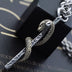 Men's Sterling Silver Snake Cross Necklace