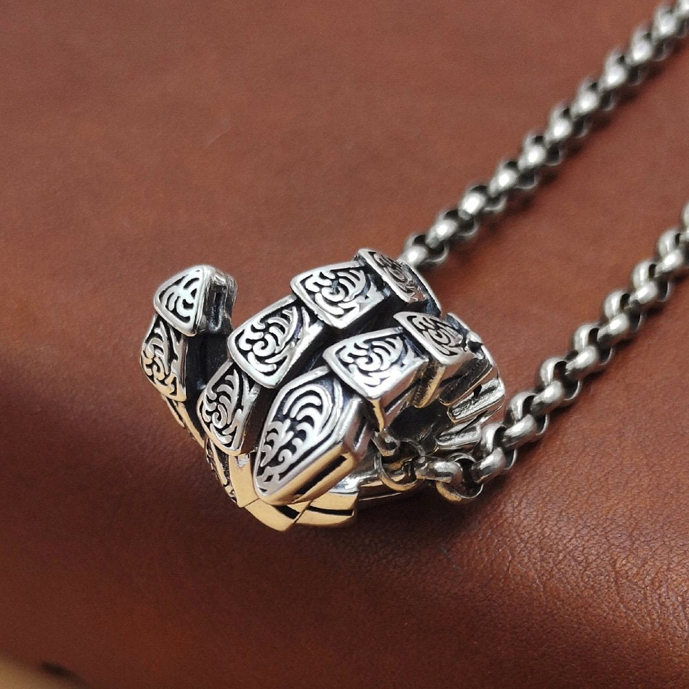 Men's Sterling Silver Snake Necklace