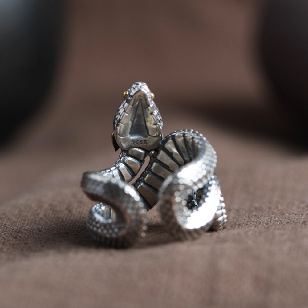 Men's Sterling Silver Snake Ring