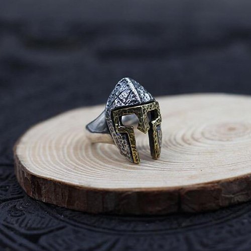 Men's Sterling Silver Spartan Helmet Ring