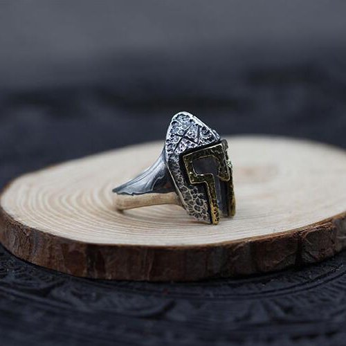 Men's Sterling Silver Spartan Helmet Ring