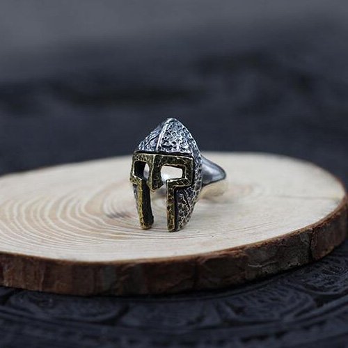 Men's Sterling Silver Spartan Helmet Ring