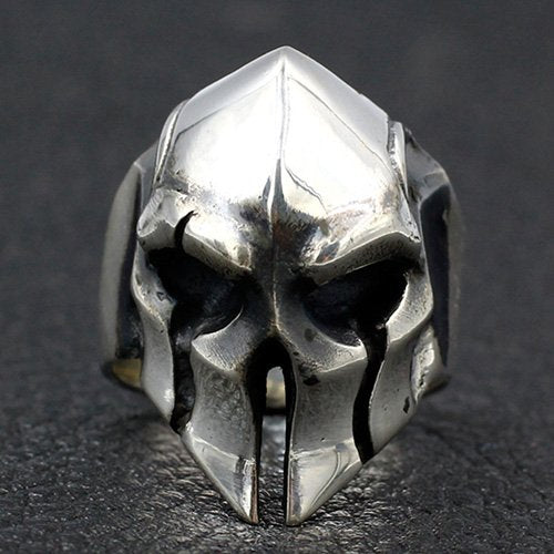 Men's Sterling Silver Spartan Mask Skull Ring