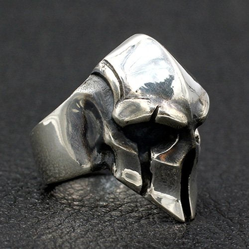 Men's Sterling Silver Spartan Mask Skull Ring