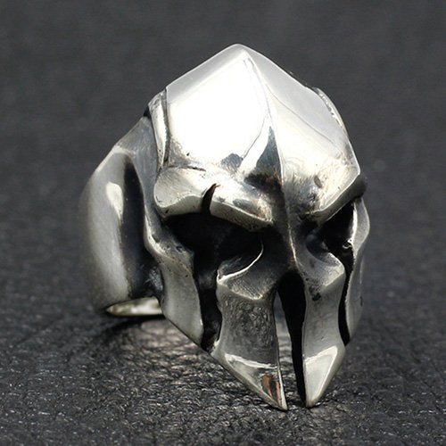 Men's Sterling Silver Spartan Mask Skull Ring