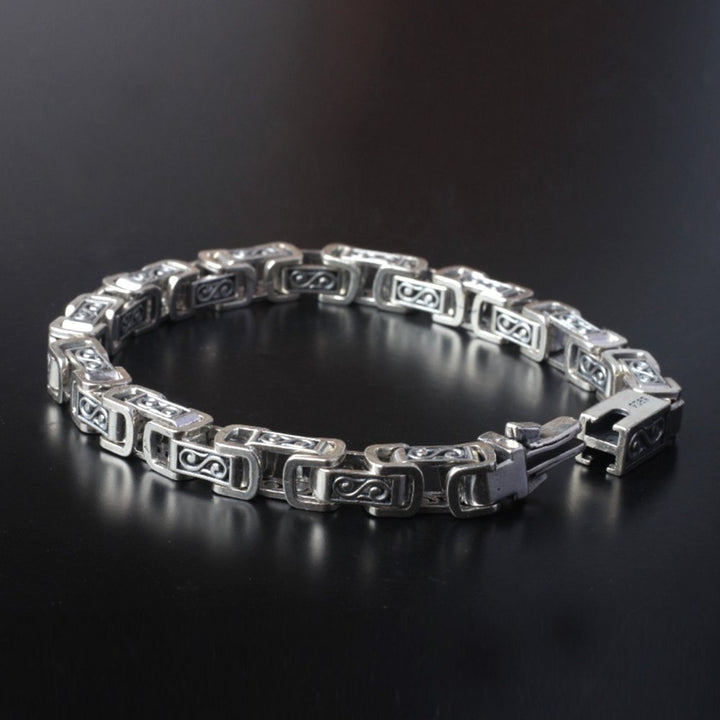 Men's Sterling Silver Square links Bracelet