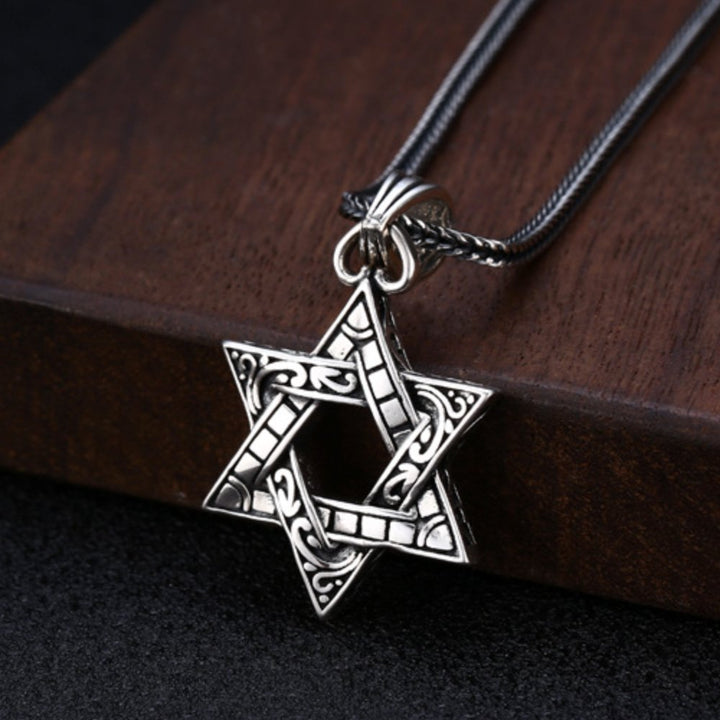 Men's Sterling Silver Star of David Necklace