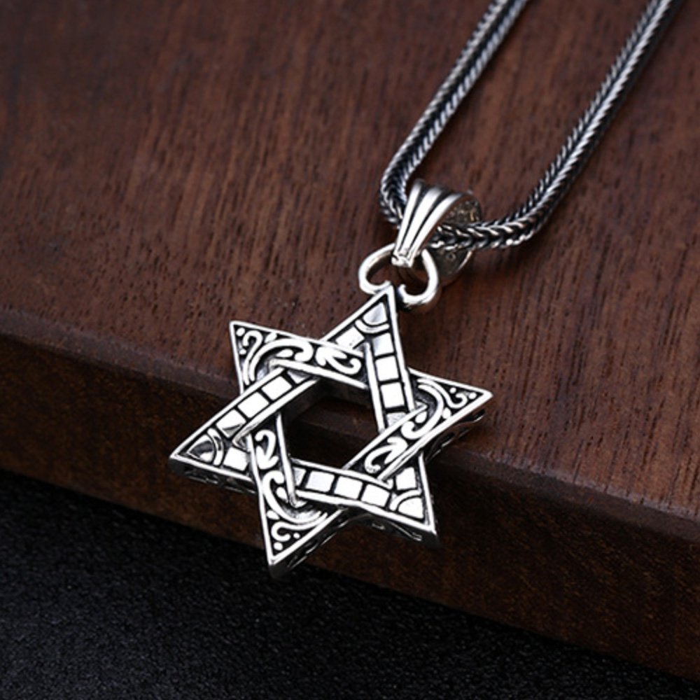 Men's Sterling Silver Star of David Necklace