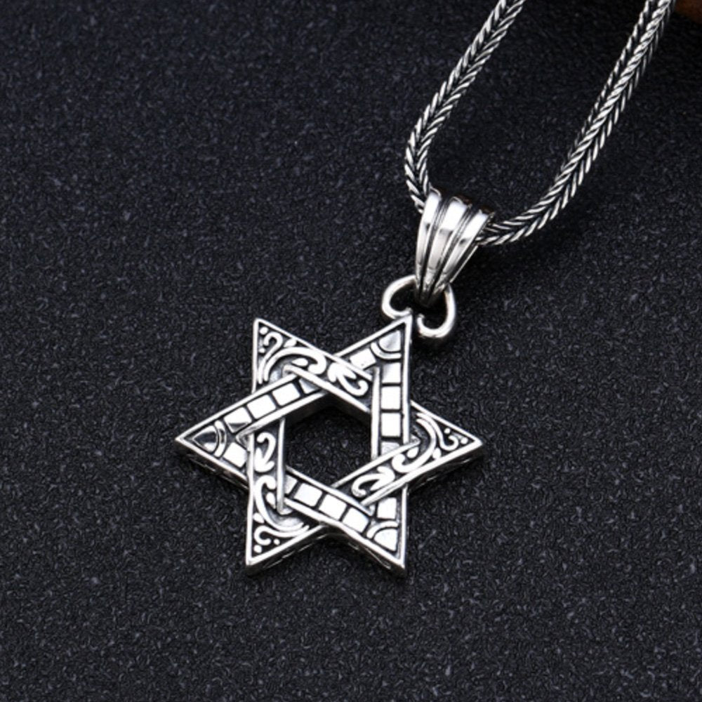 Men's Sterling Silver Star of David Necklace