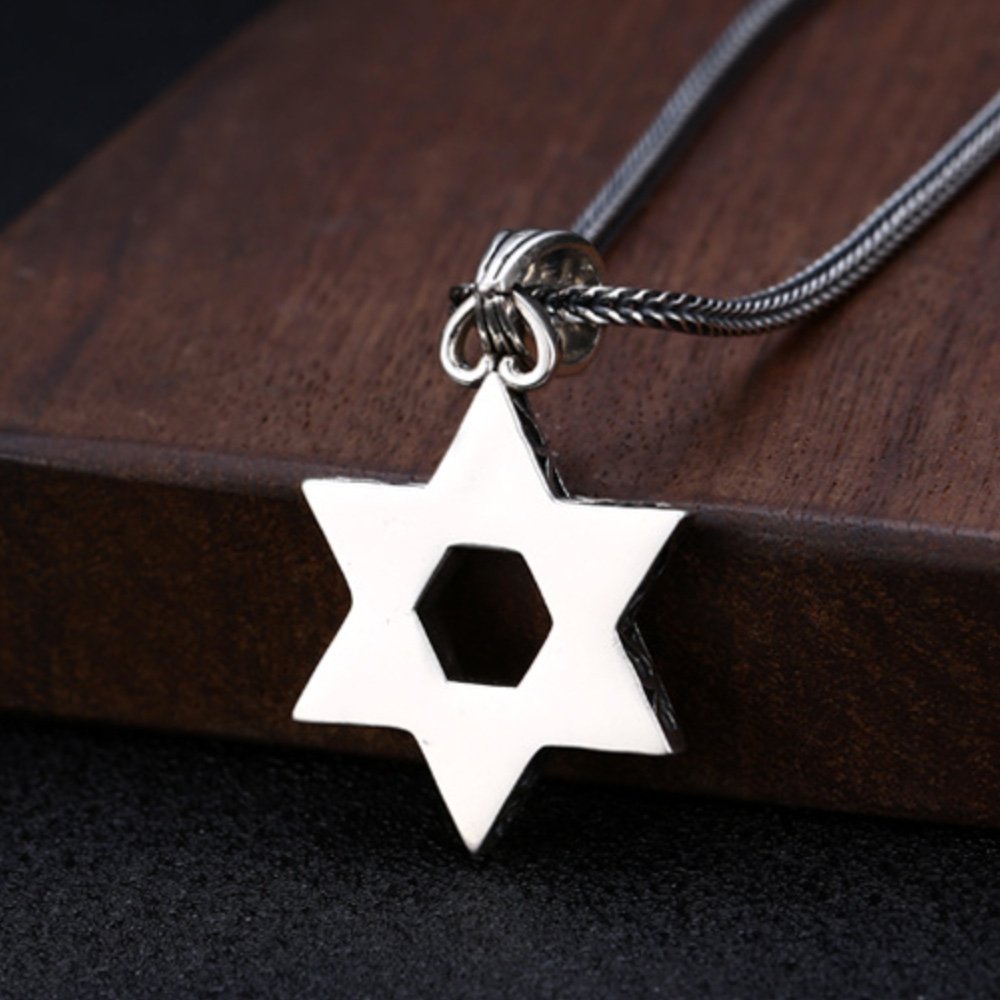 Men's Sterling Silver Star of David Necklace