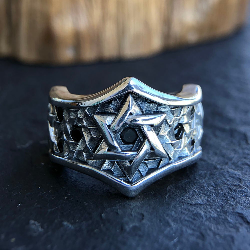 Men's Sterling Silver Star of David Ring