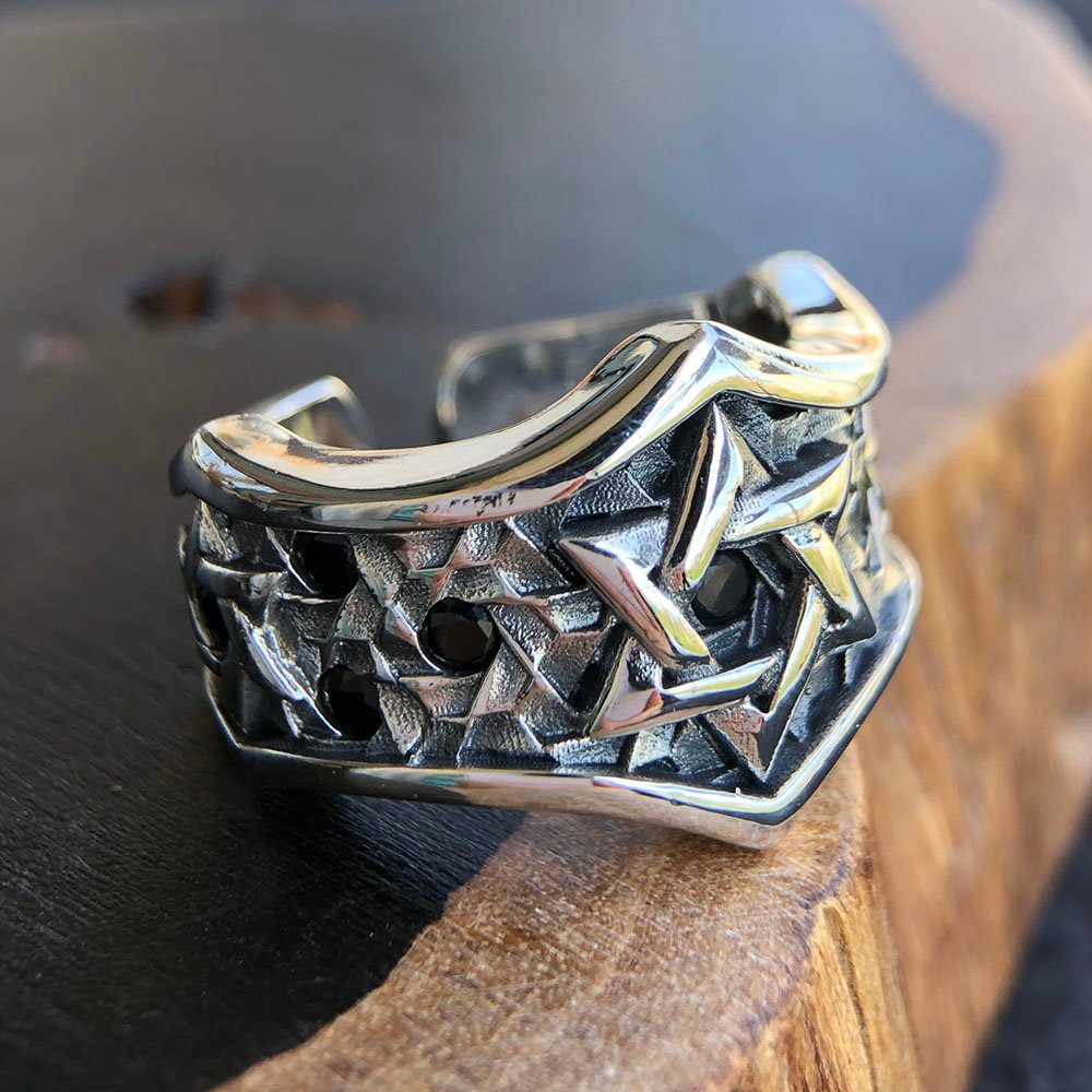 Men's Sterling Silver Star of David Ring