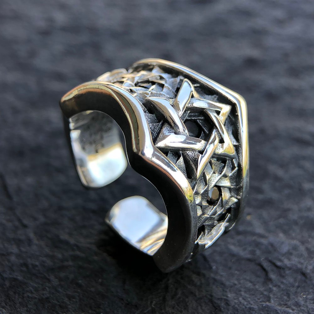 Men's Sterling Silver Star of David Ring