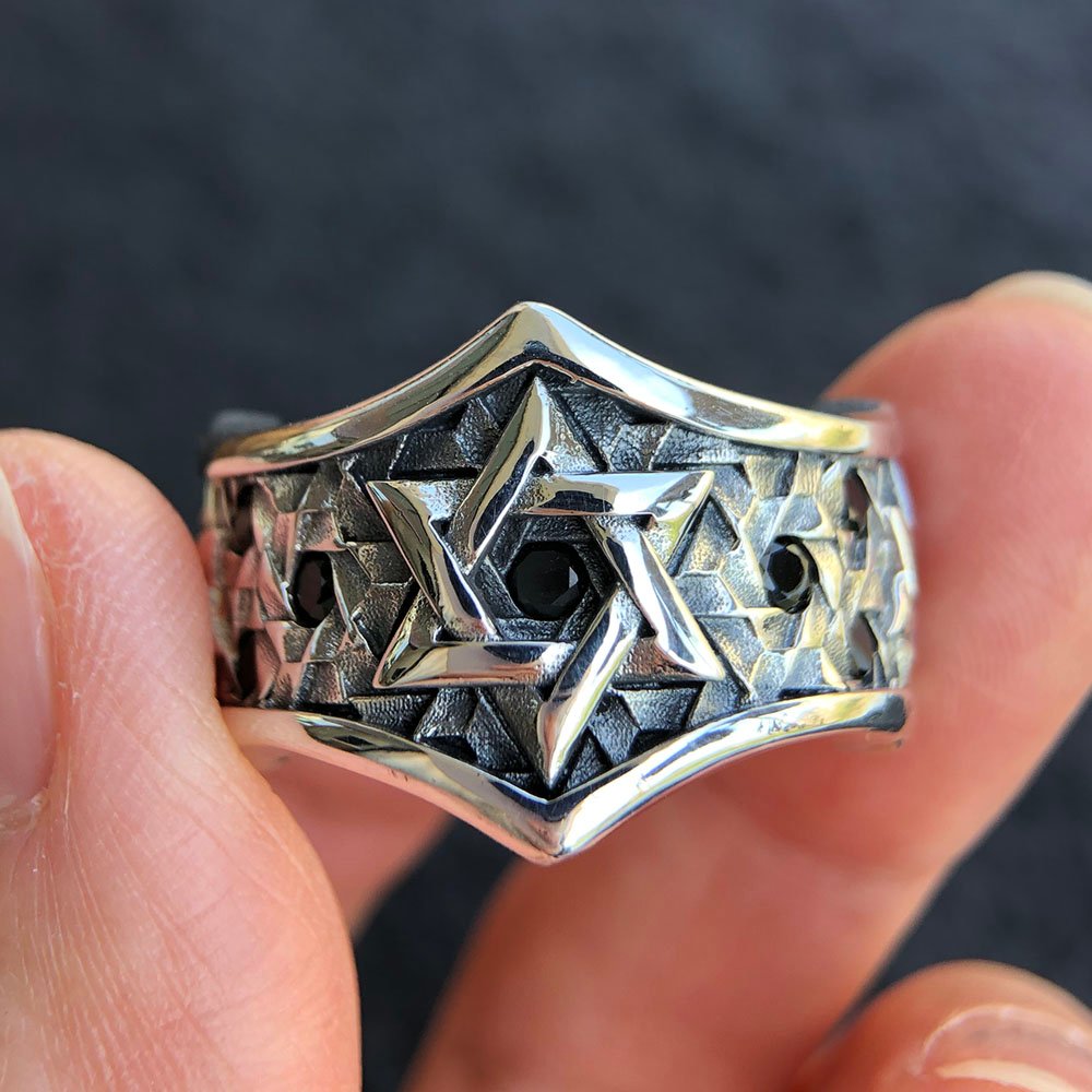 Men's Sterling Silver Star of David Ring