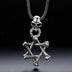 Men's Sterling Silver Star of David Skull Necklace